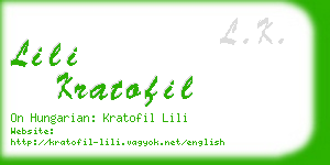 lili kratofil business card